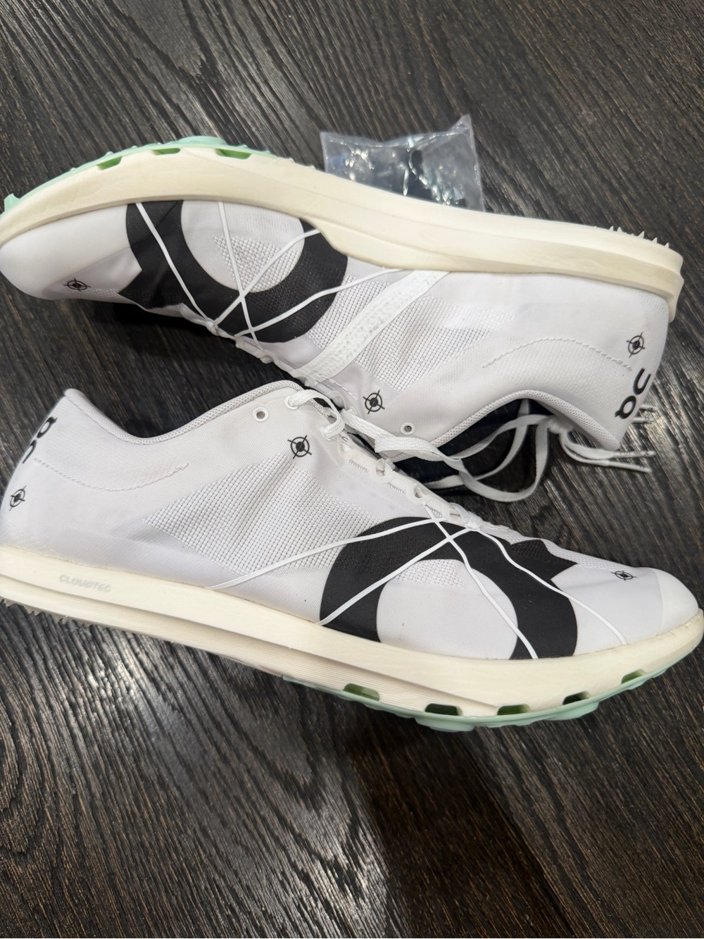 On Cloudspike 1500m Track and Field Shoes 'Undyed White/Mint' men’s size 9